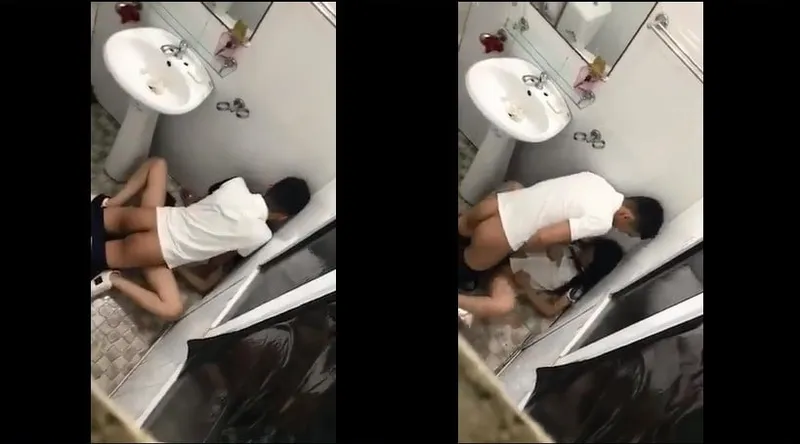 Bạn gái say xỉn và ghệ trong phòng tắm nhà hàng